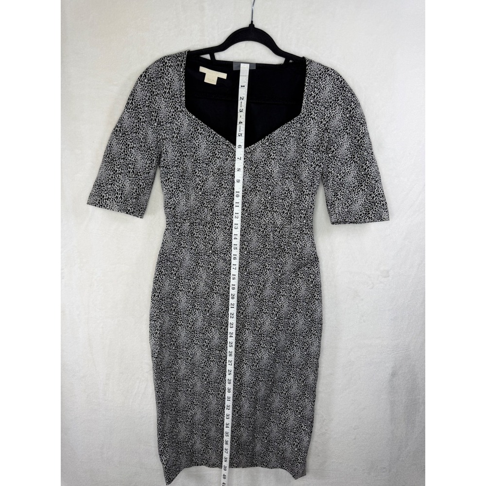 Antonio Berardi Animal Print Sheath Dress Sweetheart Neck Black White Size 44 - Picture 3 of 11